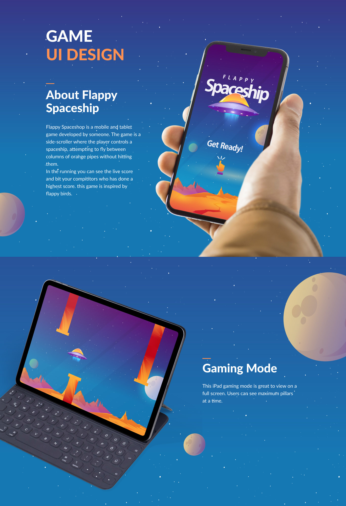 Flappy Spaceship game design by me.