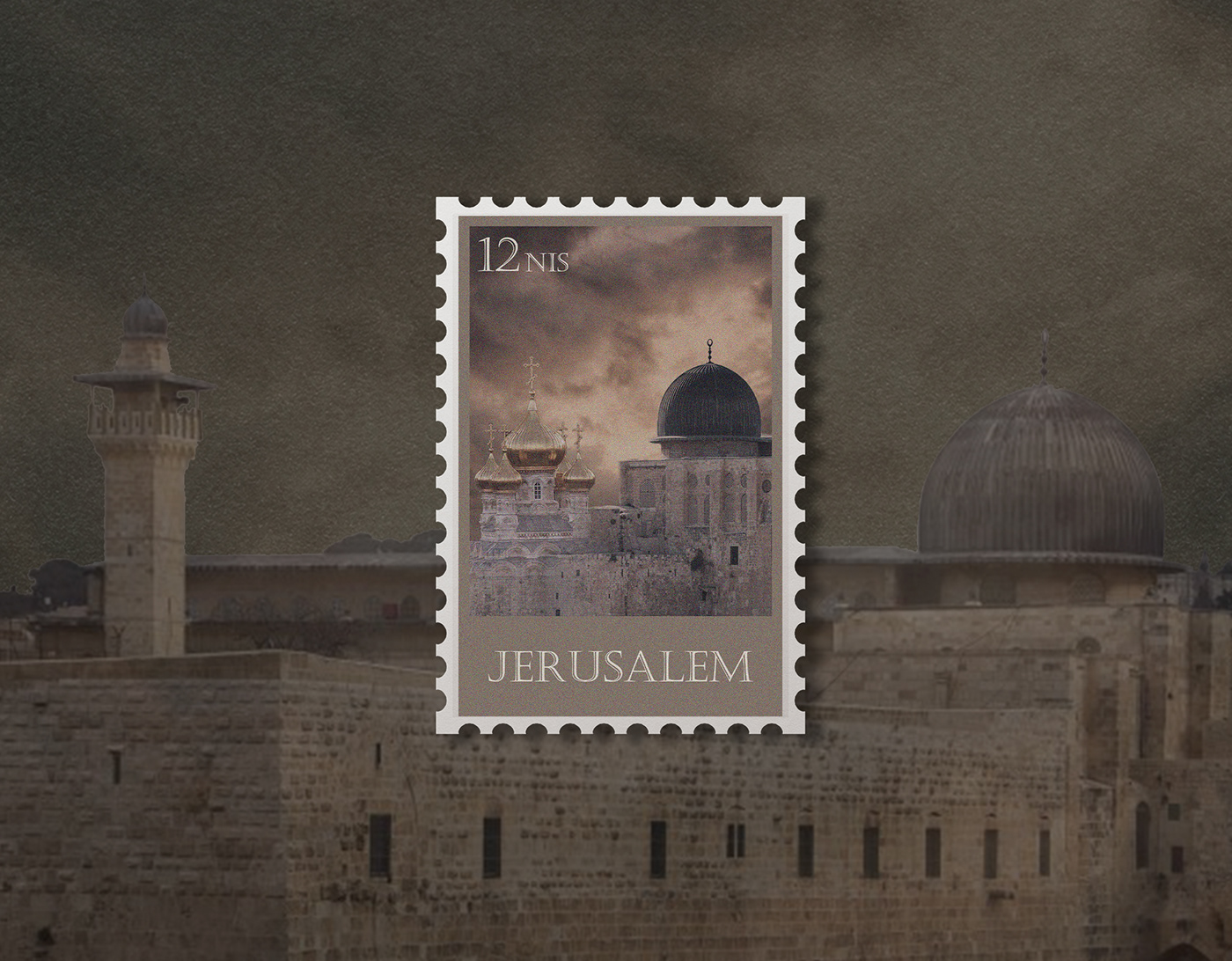 stamp postage stamp postcard design photoshop palestine graphic design  designer graphic Stamp Design