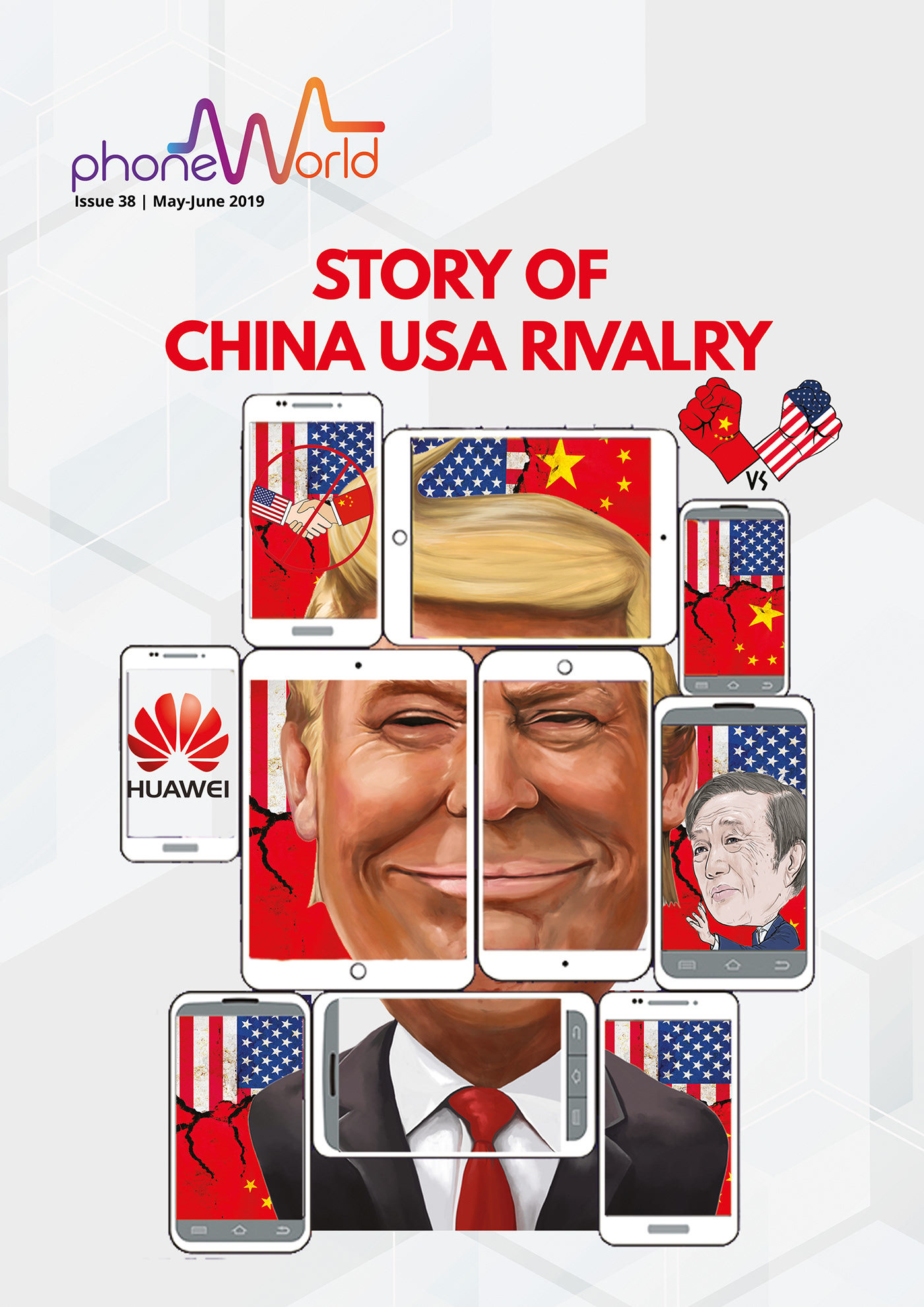 Donald Trump huawei china usa magazine shaheer riaz phoneworld apple iphone fight