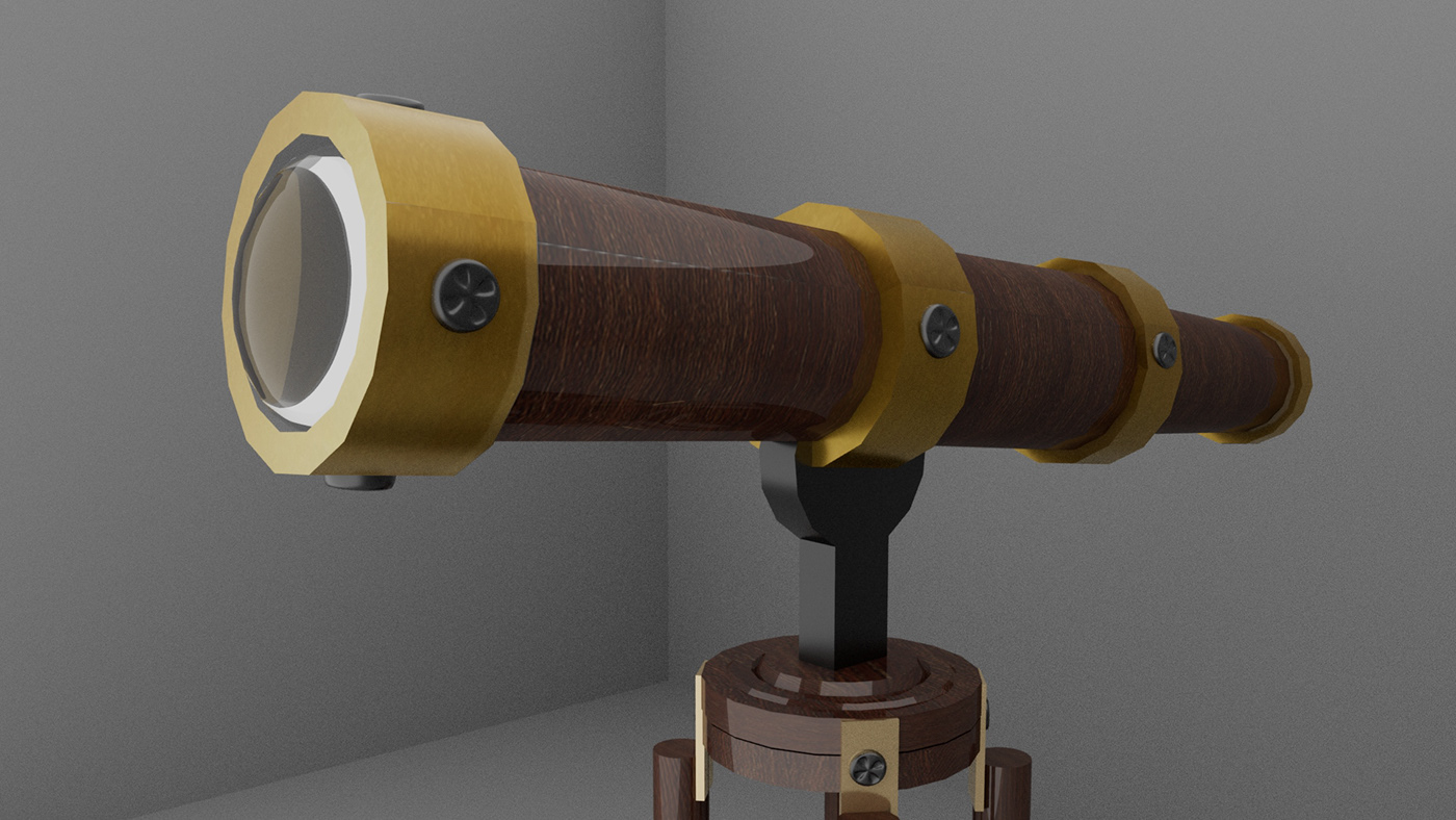 3d modeling 3D Texturing Game Assets Arnold Render Maya Autodesk Game Art 3D 3D telescope unwrapping