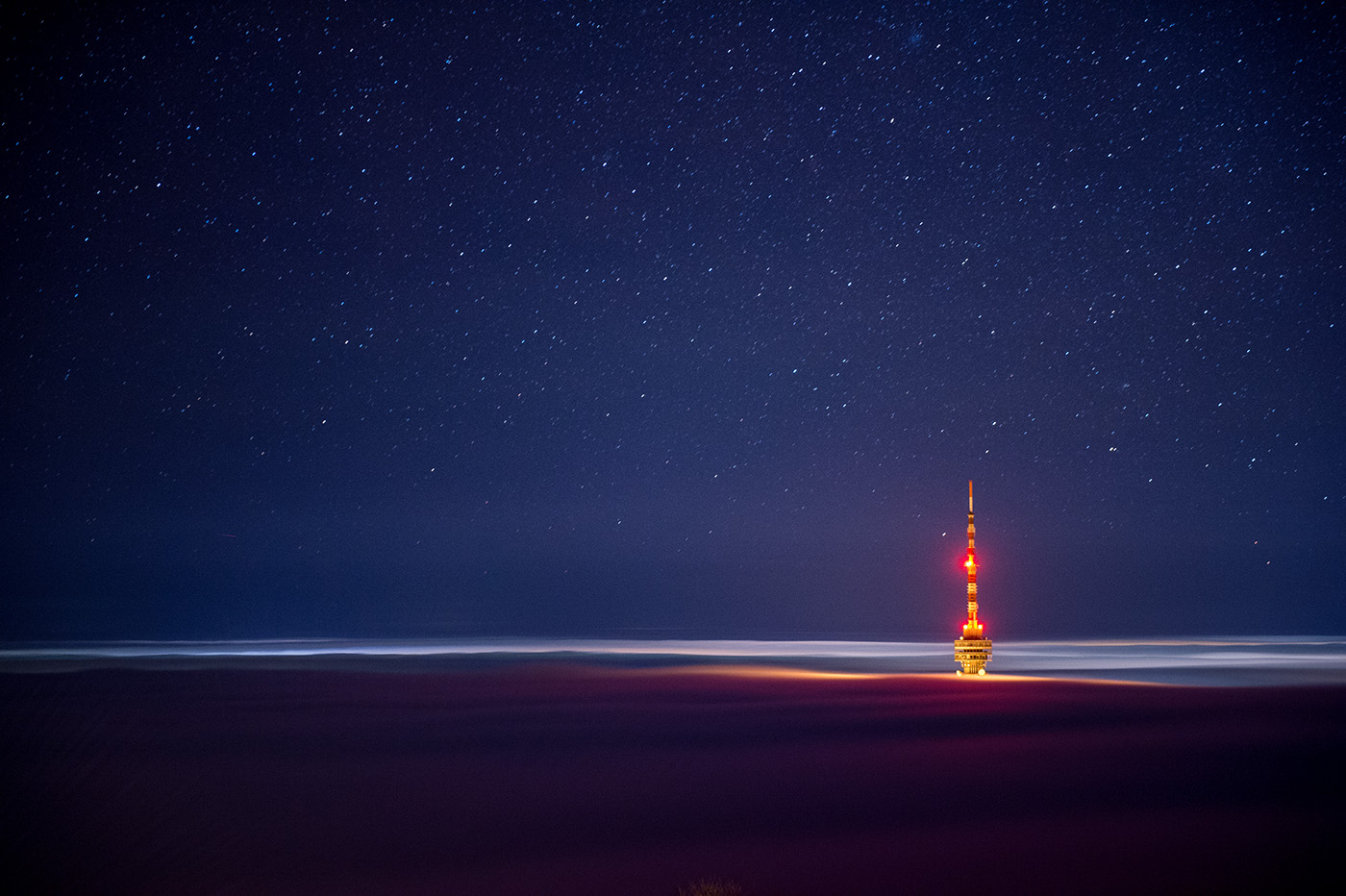 fog mountain stars night transmissiontower hungary tower SKY