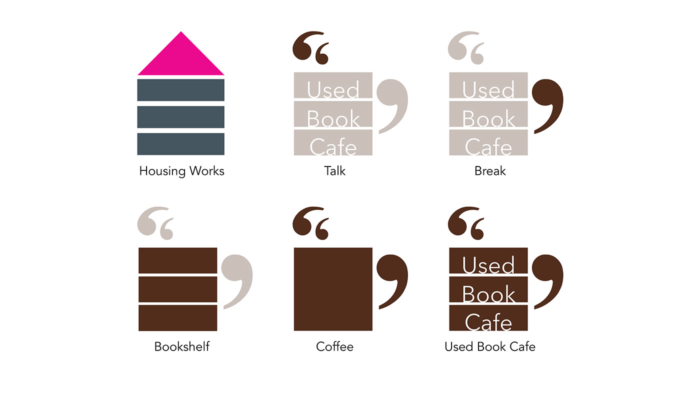Logo Design Pratt Institute Housing Work used book cafe Redesigning the logo