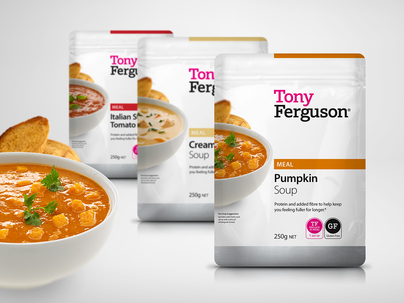 Tony Ferguson Meal Replacement Soups.