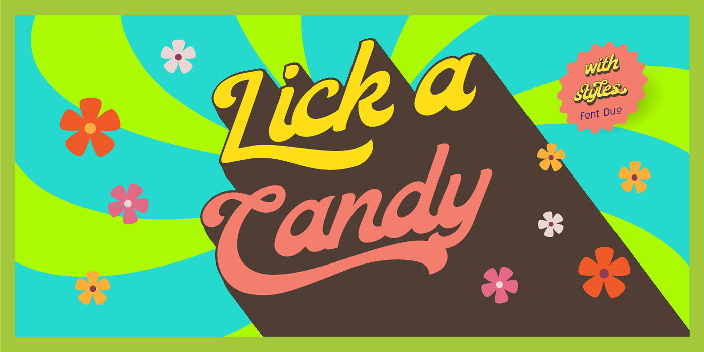 Candy Classic layered letter lick Retro shadow sweet vintage