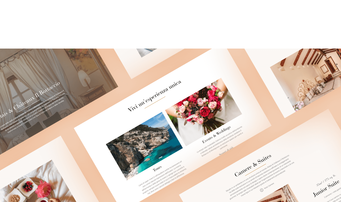 hotel Italy luxury restaurant Tuscany UI/UX Website Website Design
