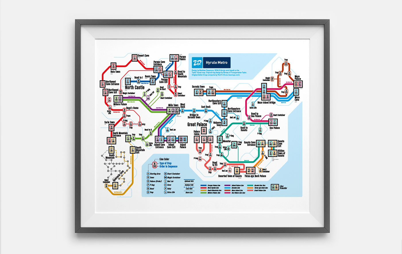 Nintendo subway Transit map NES video game Retro zelda final fantasy metroid metro underground system infographic