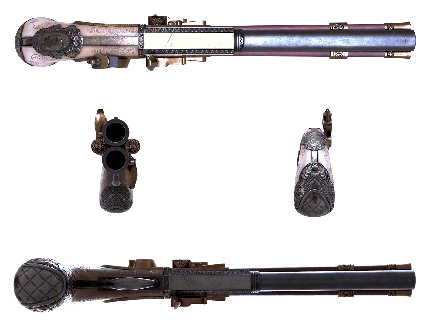 3D art Games Gun history model modeling pistol realistic Render