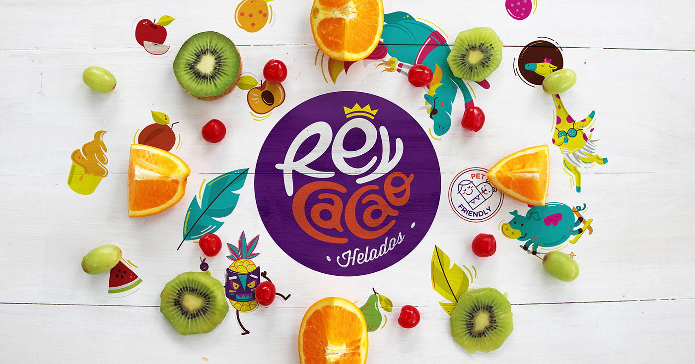 ice cream Costa Rica rey cacao branding  ILLUSTRATION  helado marca logo graphic desing wacom