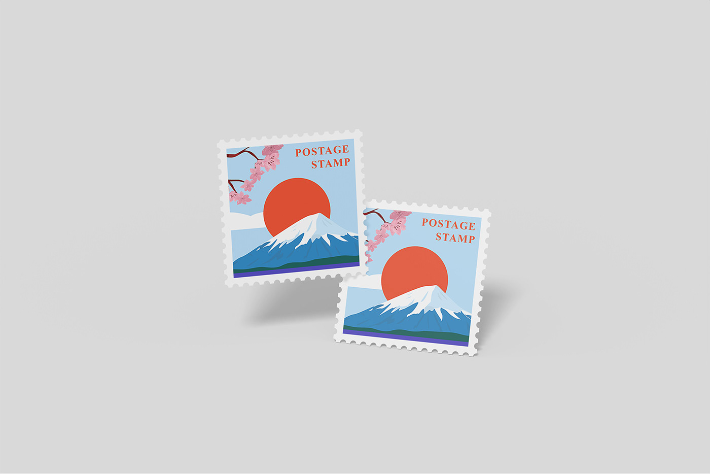branding  envelope Label letterhead Mockup postage stamp postal postcard stamp sticker