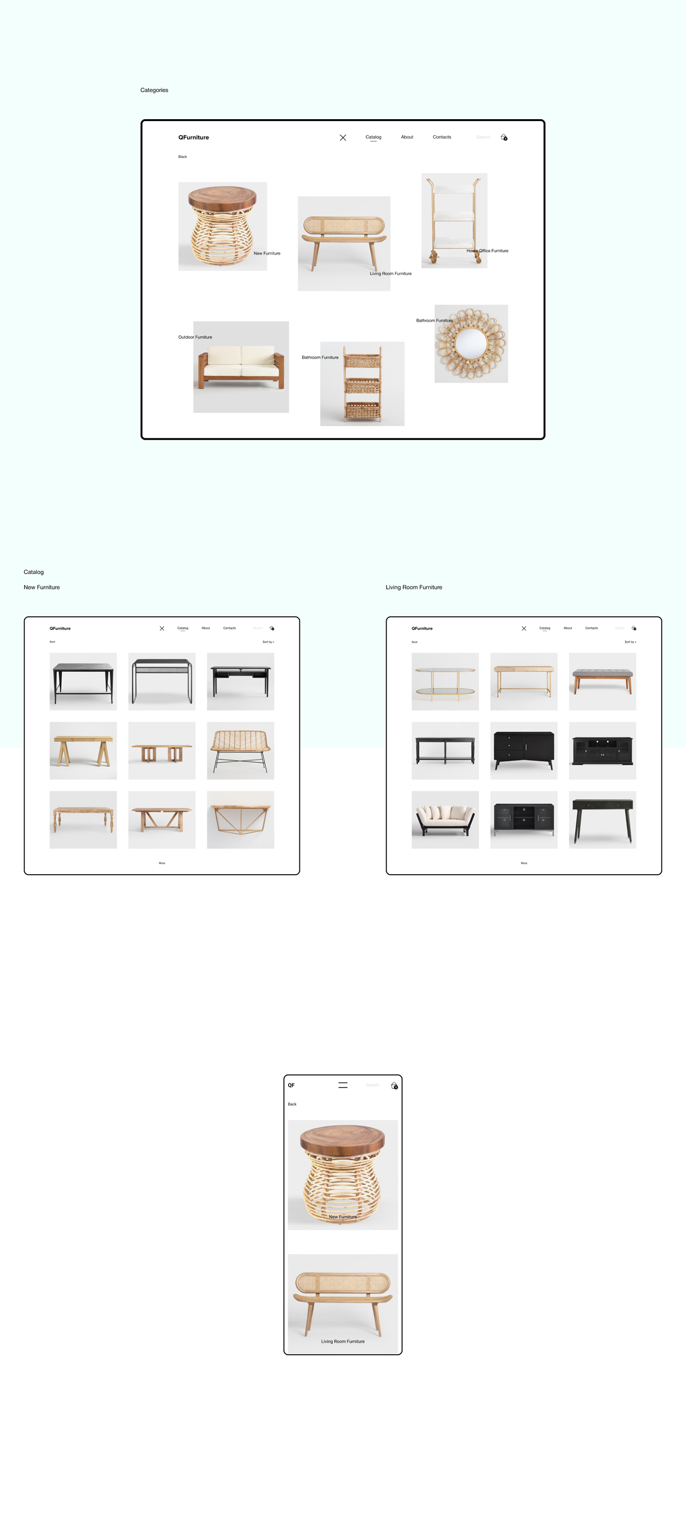 Web UI furniture furniture shop Interior studio logo shop Shop design