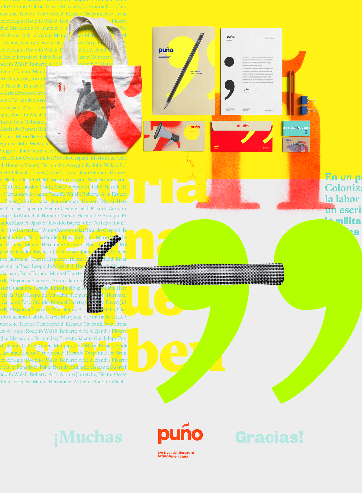 literatura festival brand branding  stencil latino colors Urban typography   sistem