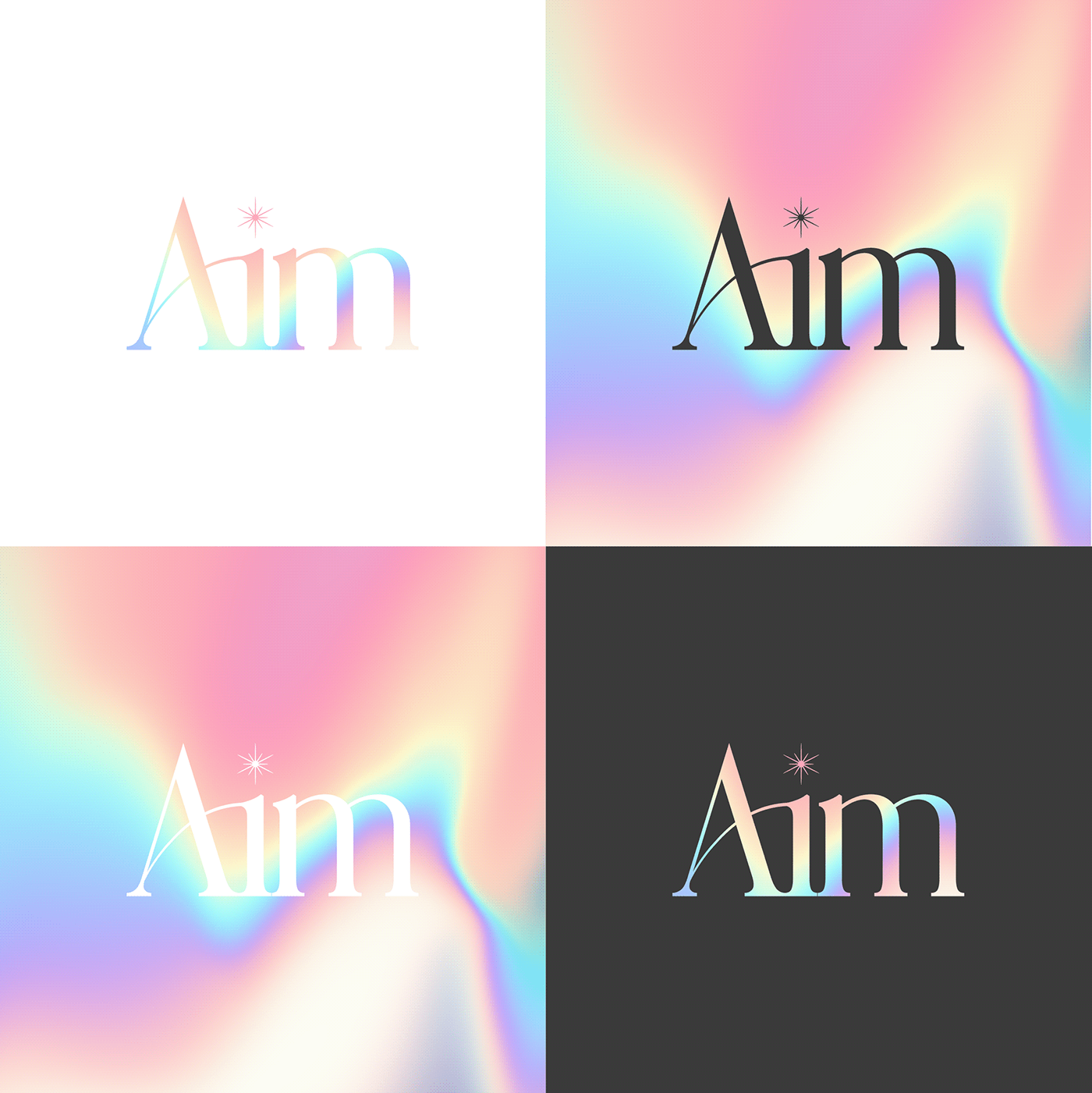 holographic AIM colorful dream poster fairy logodesign inspiration