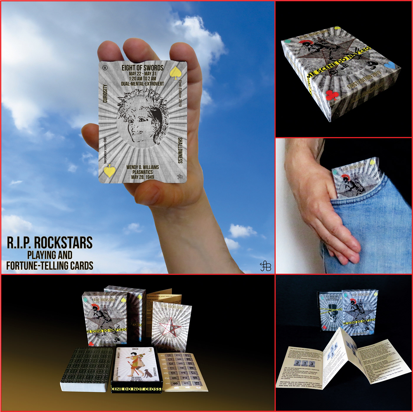 Playing Cards design art Digital Art  tarot rock stars Classic Rock Rock Legends rock icons
