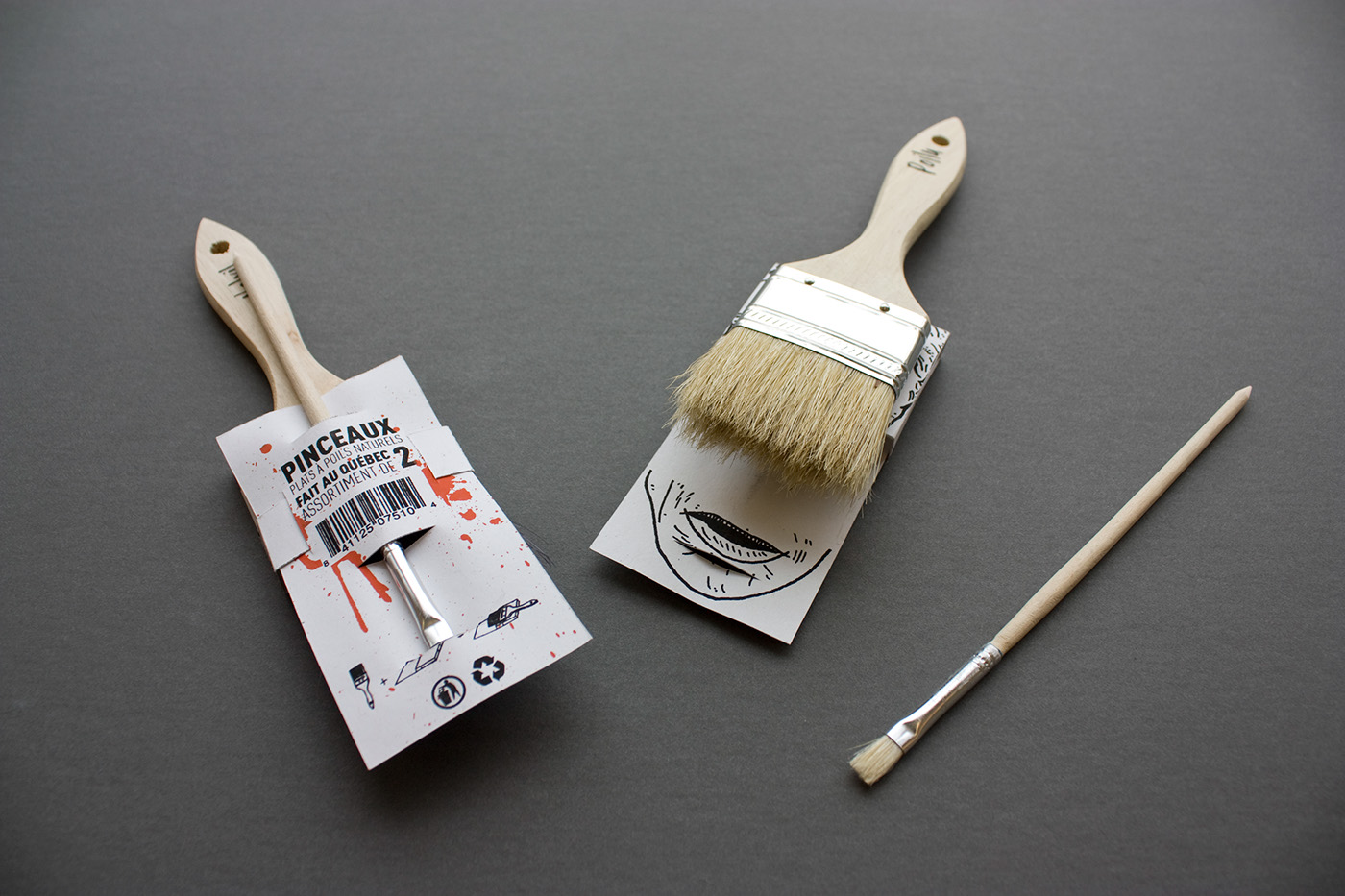 pinceaux brush mustache paint draw package wood Old men illustrations series tool hair