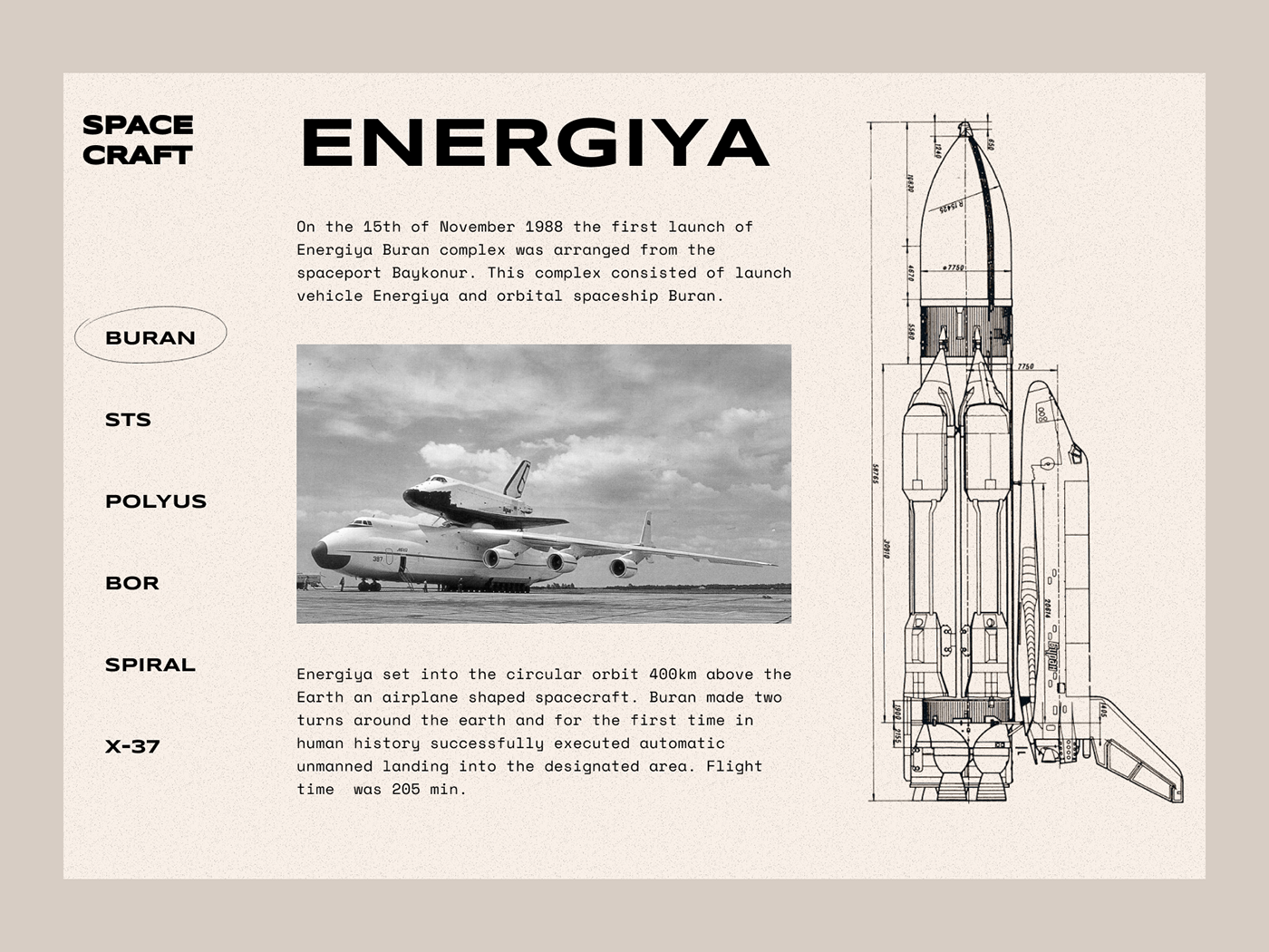 Buran dribbble landing page Layout Minimalism rocket Space  typography   UI Web Design 