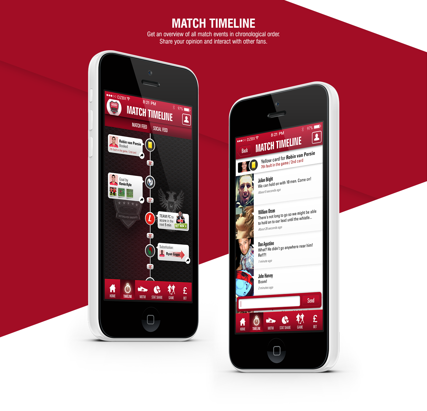 app UI GUI iphone football ios Interface red sport