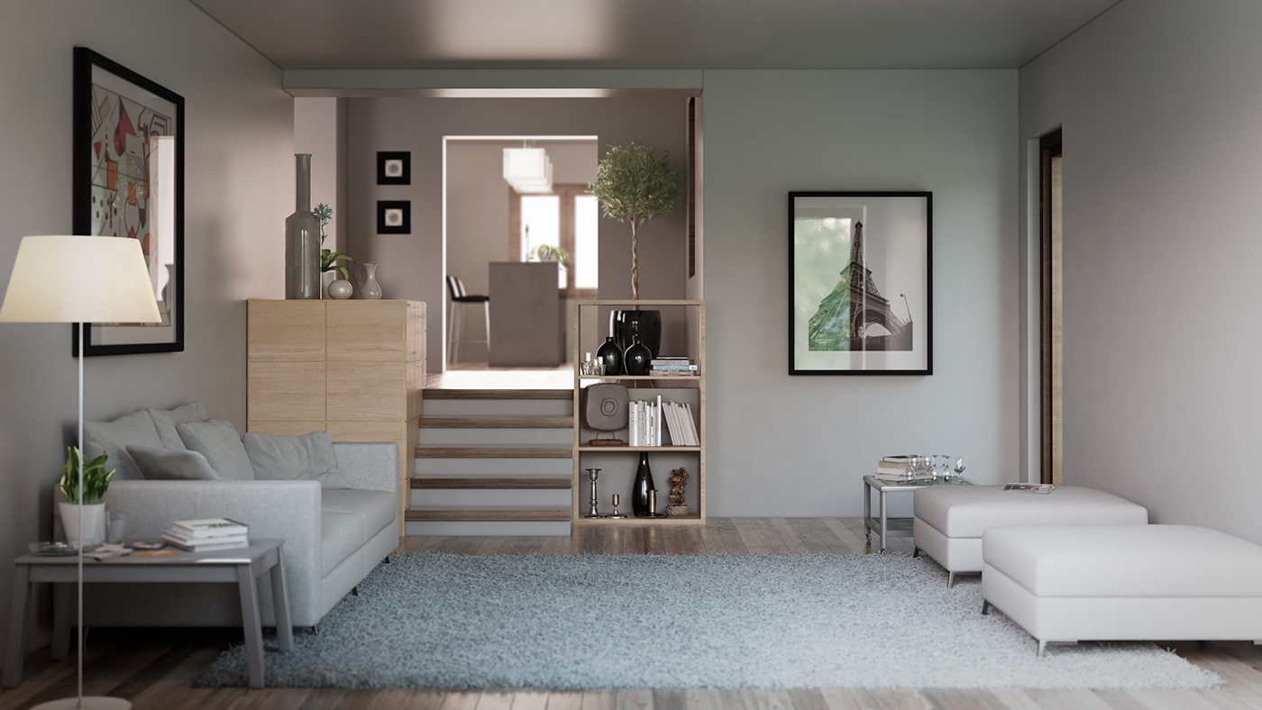 Interior Render visualization architecture 3ds max vray exterior 3D