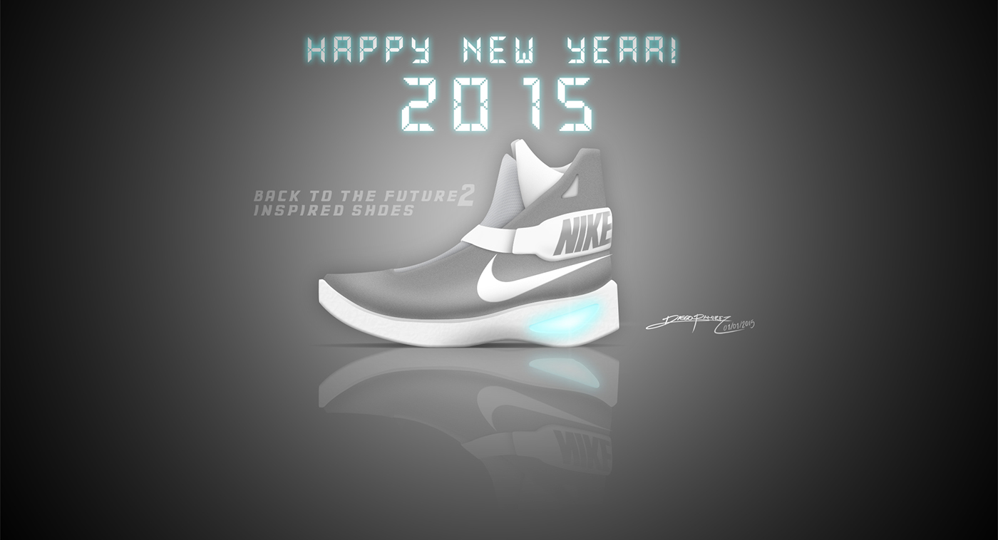bttf shoes shoe design Nike year 2015 inspire photoshop sketch adobe sketch photoshop illustration