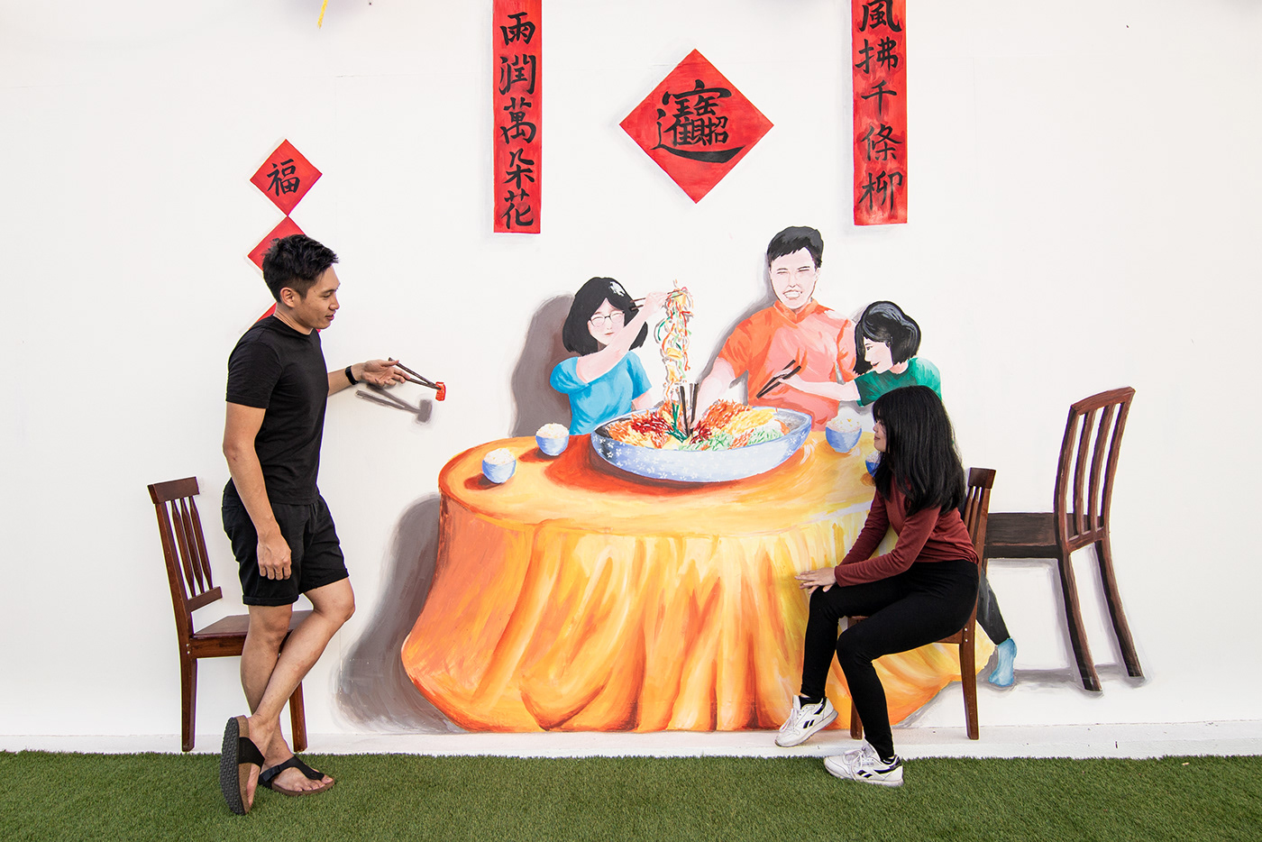 Mural chinese new year cny Lion Dance chinese new year johor johor bahru malaysia Interactive Mural