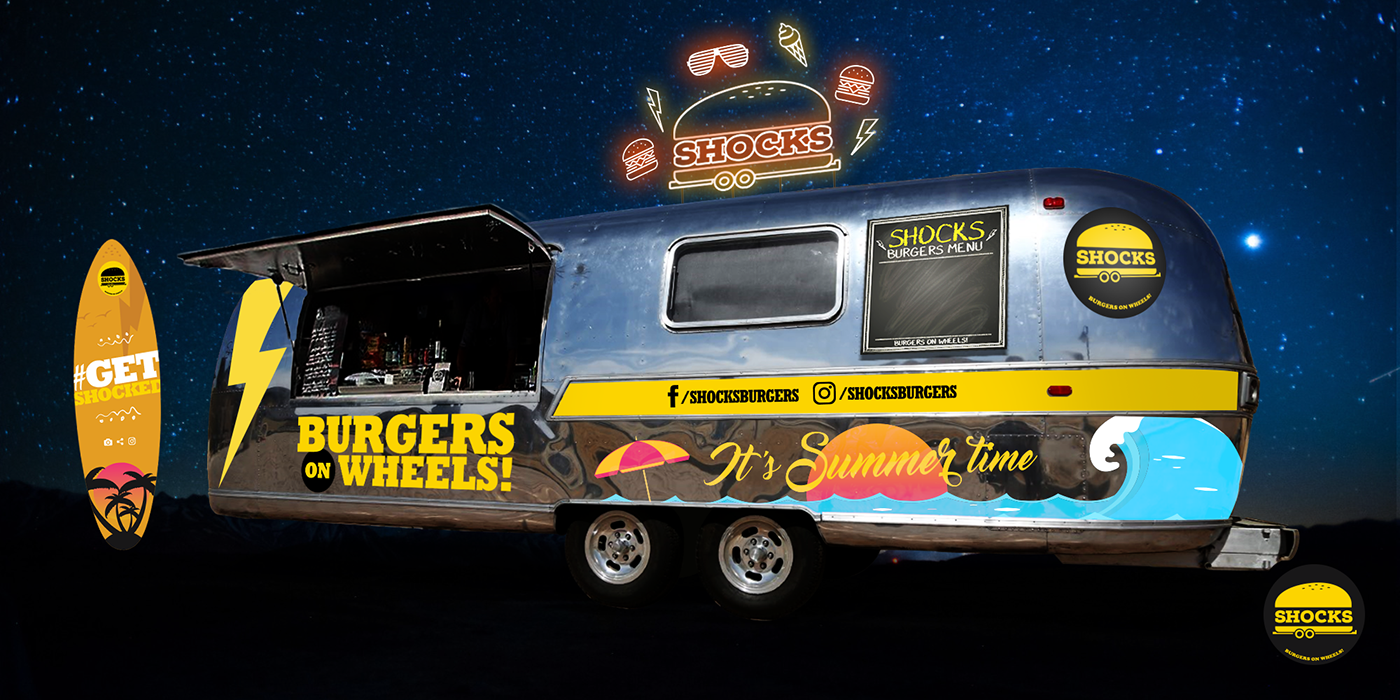 branding  Truck airstream Food  burger Shocks