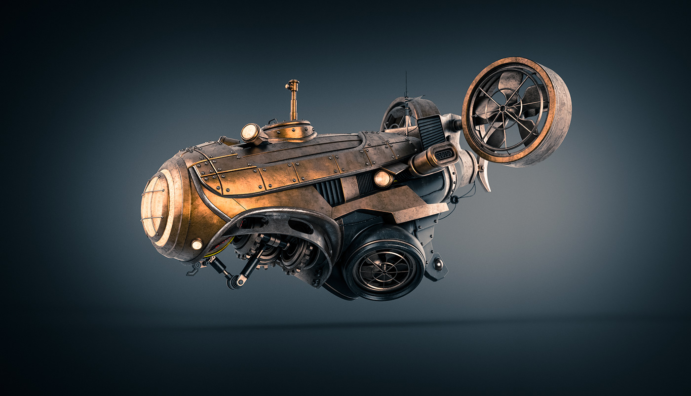 The Veil High-Poly modeling High Poly STEAMPUNK 3D hard surface