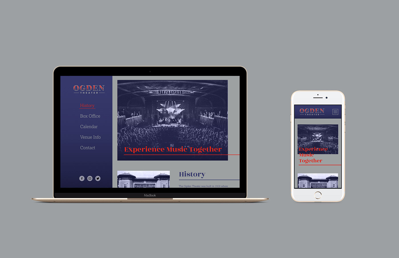 branding  graphic design  design logo Icon music theater  Ogden Theater denver redesign