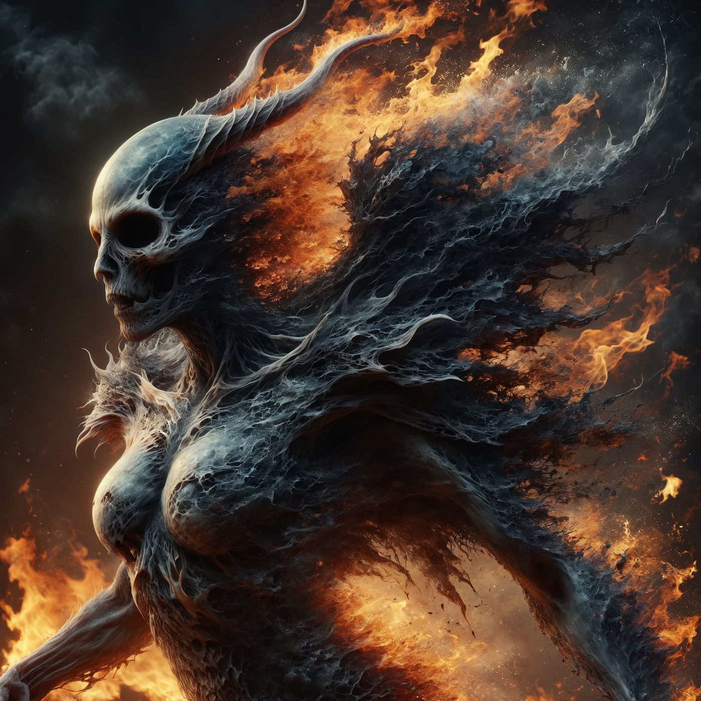 War death cold goddess fire horror creator ILLUSTRATION  anashkin concept art