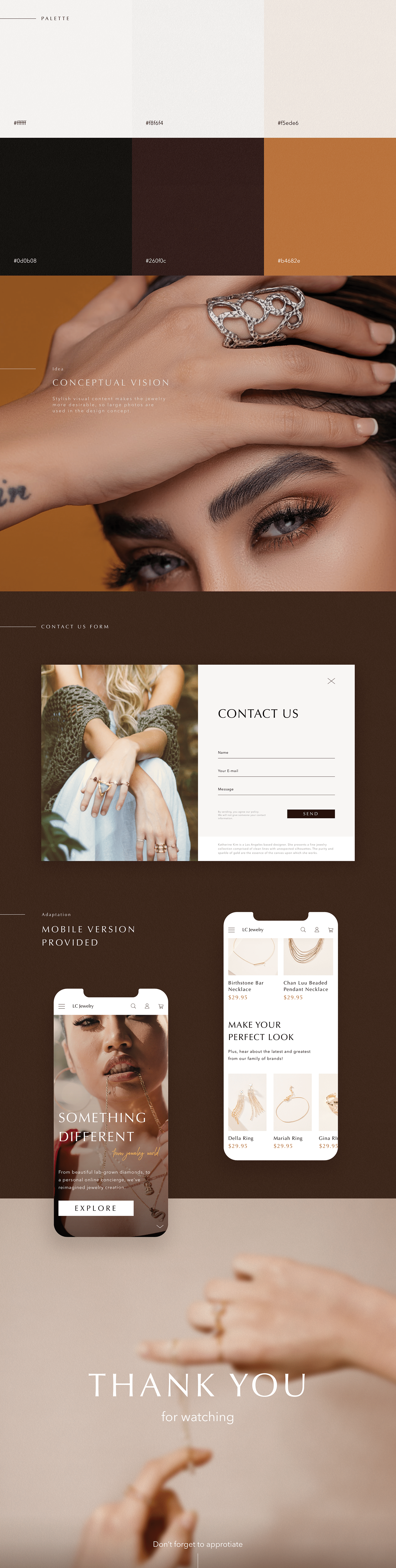 beauty Ecommerce Fashion  gold jewelry jewels typography   UI/UX Web Design  web site