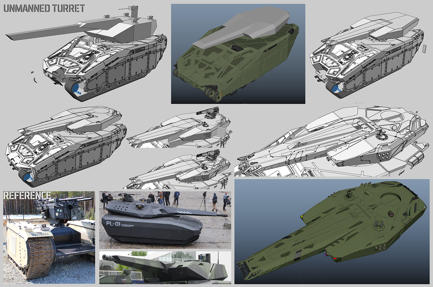 3D concept concept art design industrial design  process Render Tank Vehicle visualization