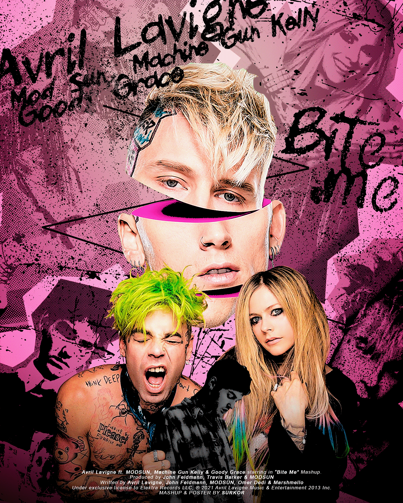 artwork Avril Lavigne design Digital Art  Machine Gun Kelly mgk MOD SUN poster punk