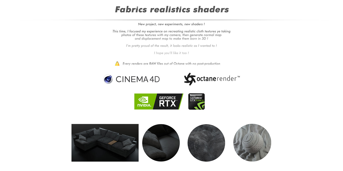 c4d octane fabric Shaders realistic Render 3D cinema 4d leather texture