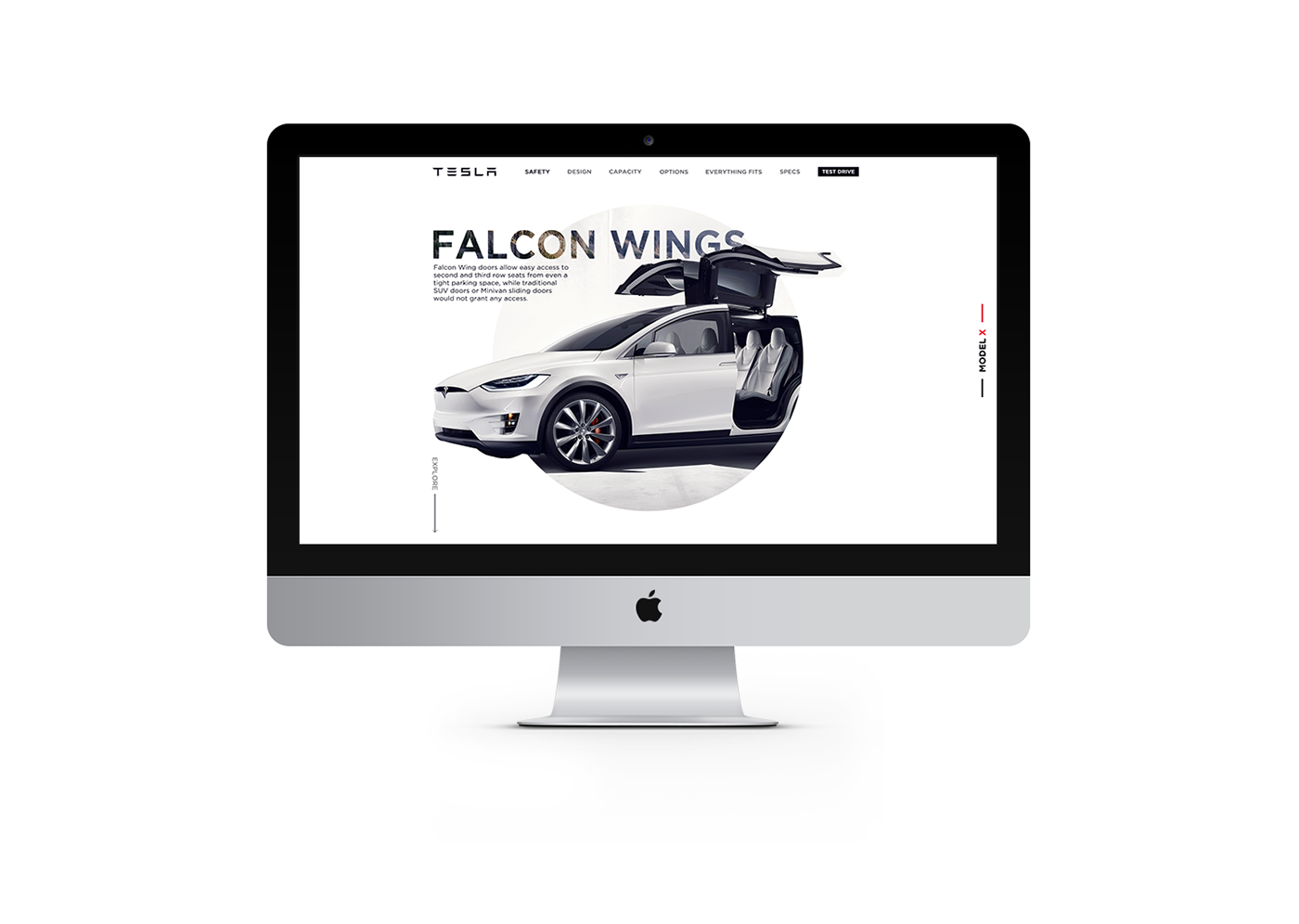 tesla Model X Elon Musk Web Design  landing page car