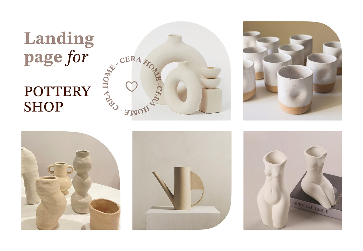 ceramica clean Ecommerce handmade minimal Pottery ui design UI/UX Web Design  Website