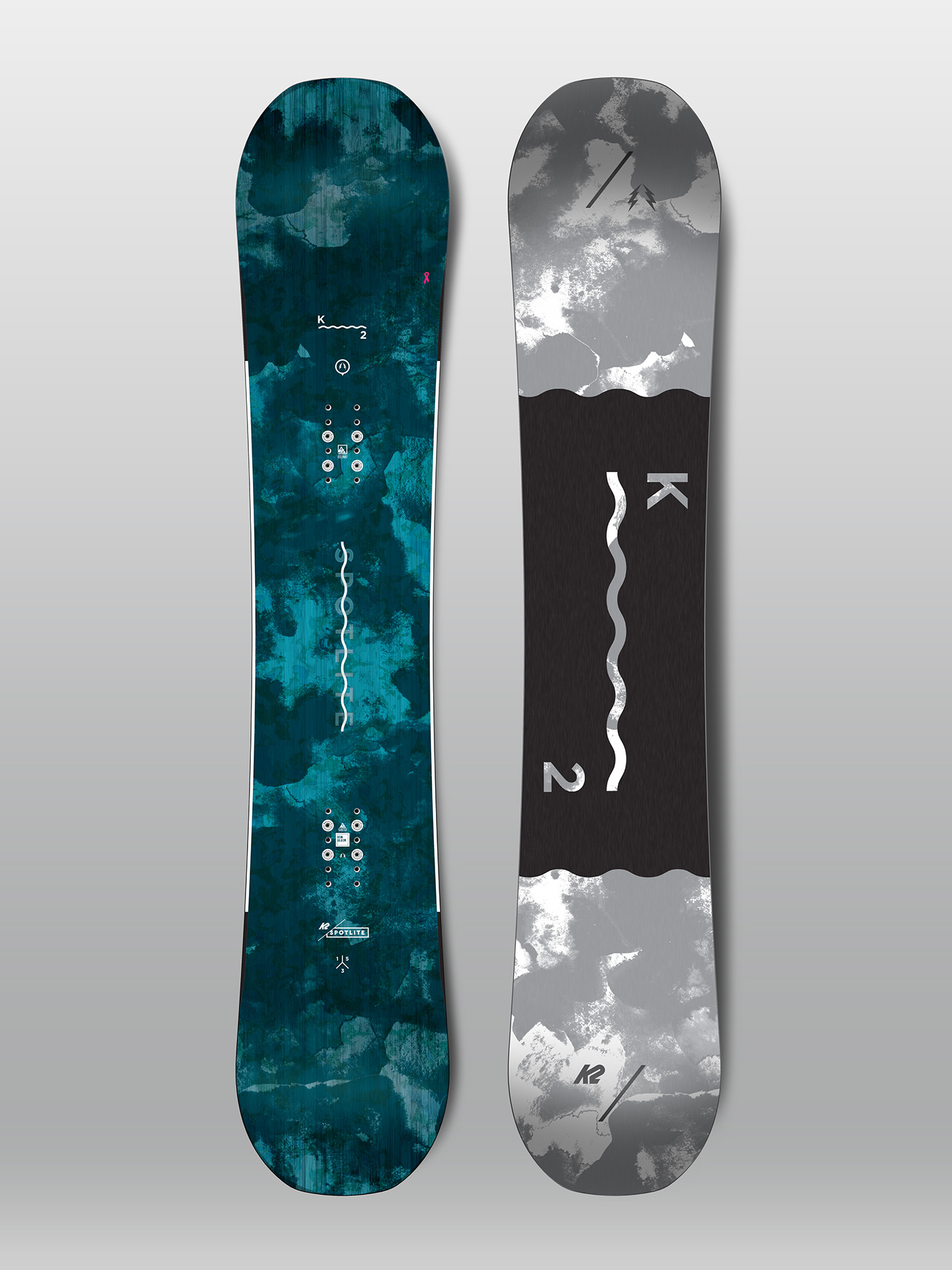 Snowboards product design  K2 k2 snowboarding Snowboarding snowboard graphics branding  graphic design 