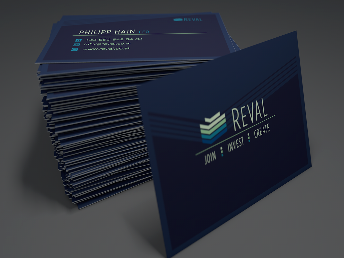 Corporate Design reval crowdfunding real estate Business Cards dtp graphic design