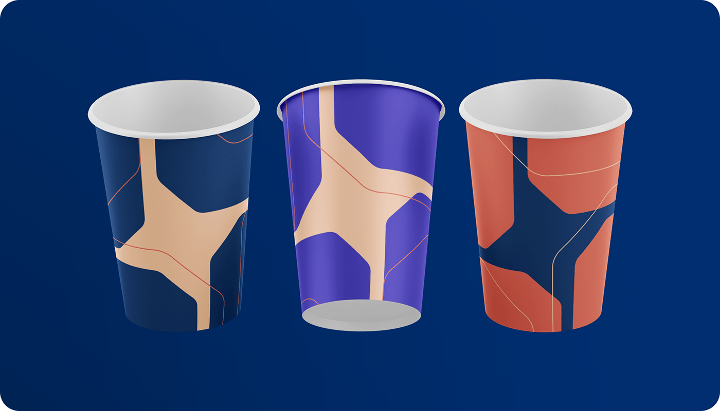 Flatfile brand application on cups