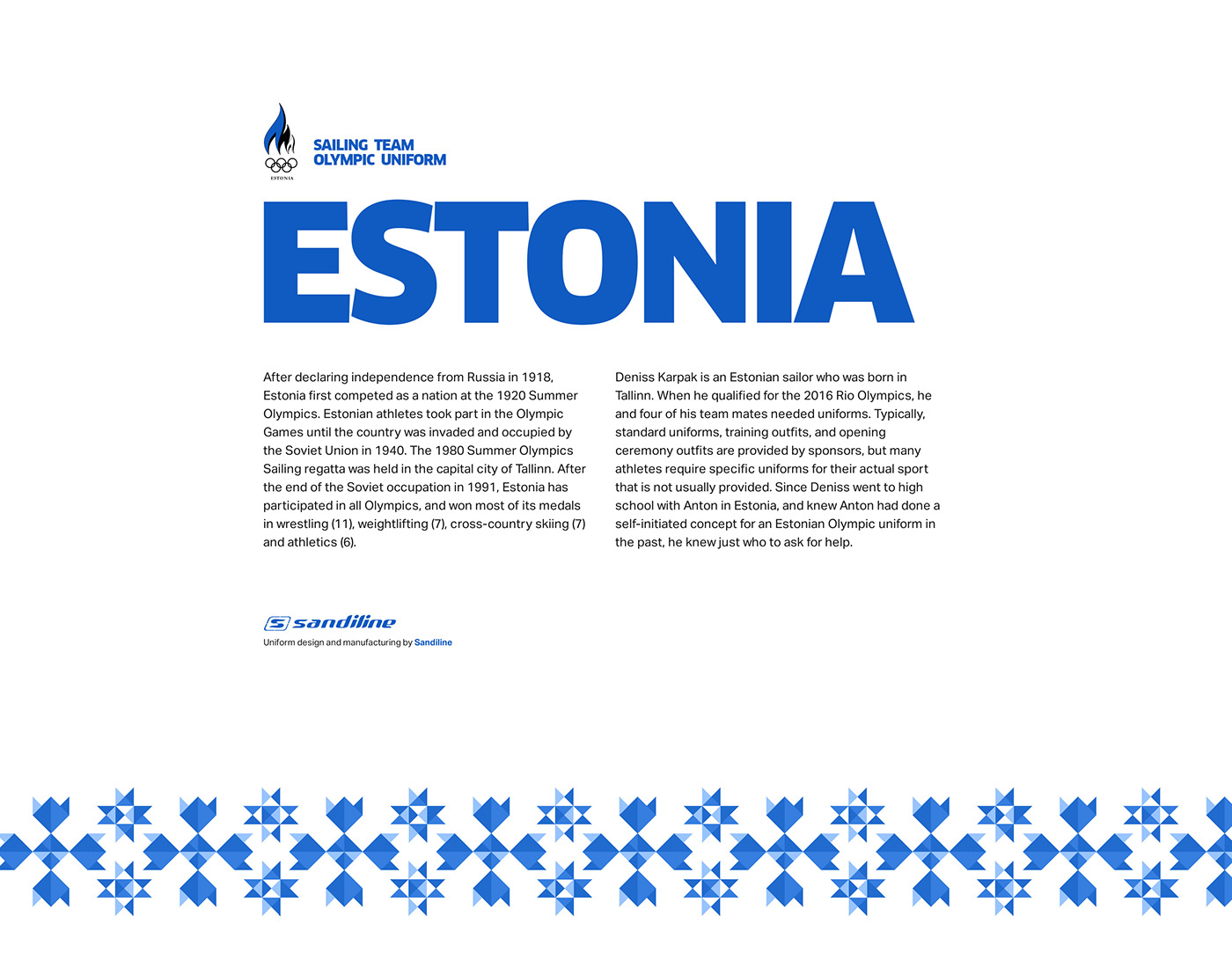 Estonia olympic uniform design branding  country Clothing print