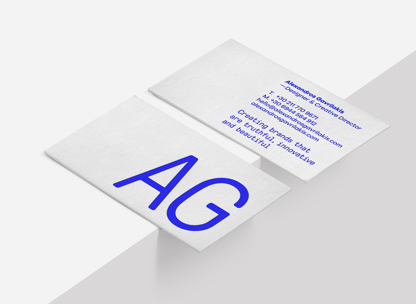 brand identity designer typography Alexandros Gavrilakis AG Design blue bold