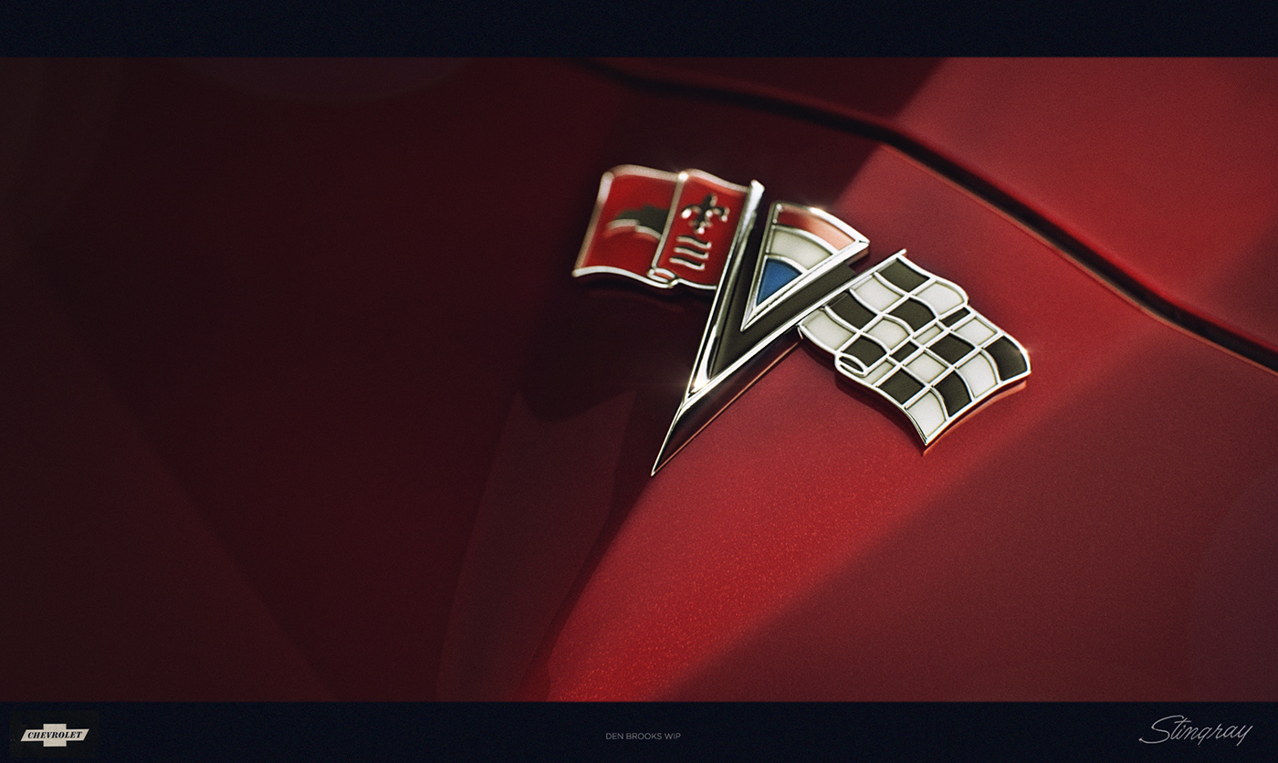 CGI 3D stingray musclecar carporn Corvette 3dmax vintage vray