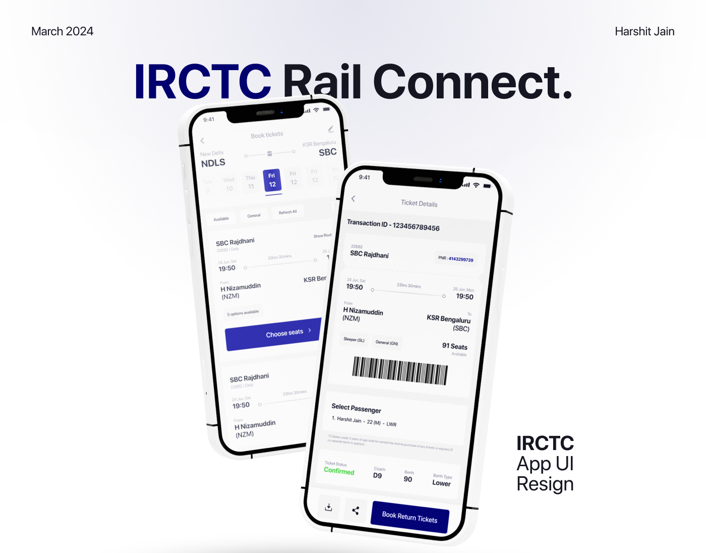 railway ticket booking  ui design Figma app design UI/UX Mobile app Case Study