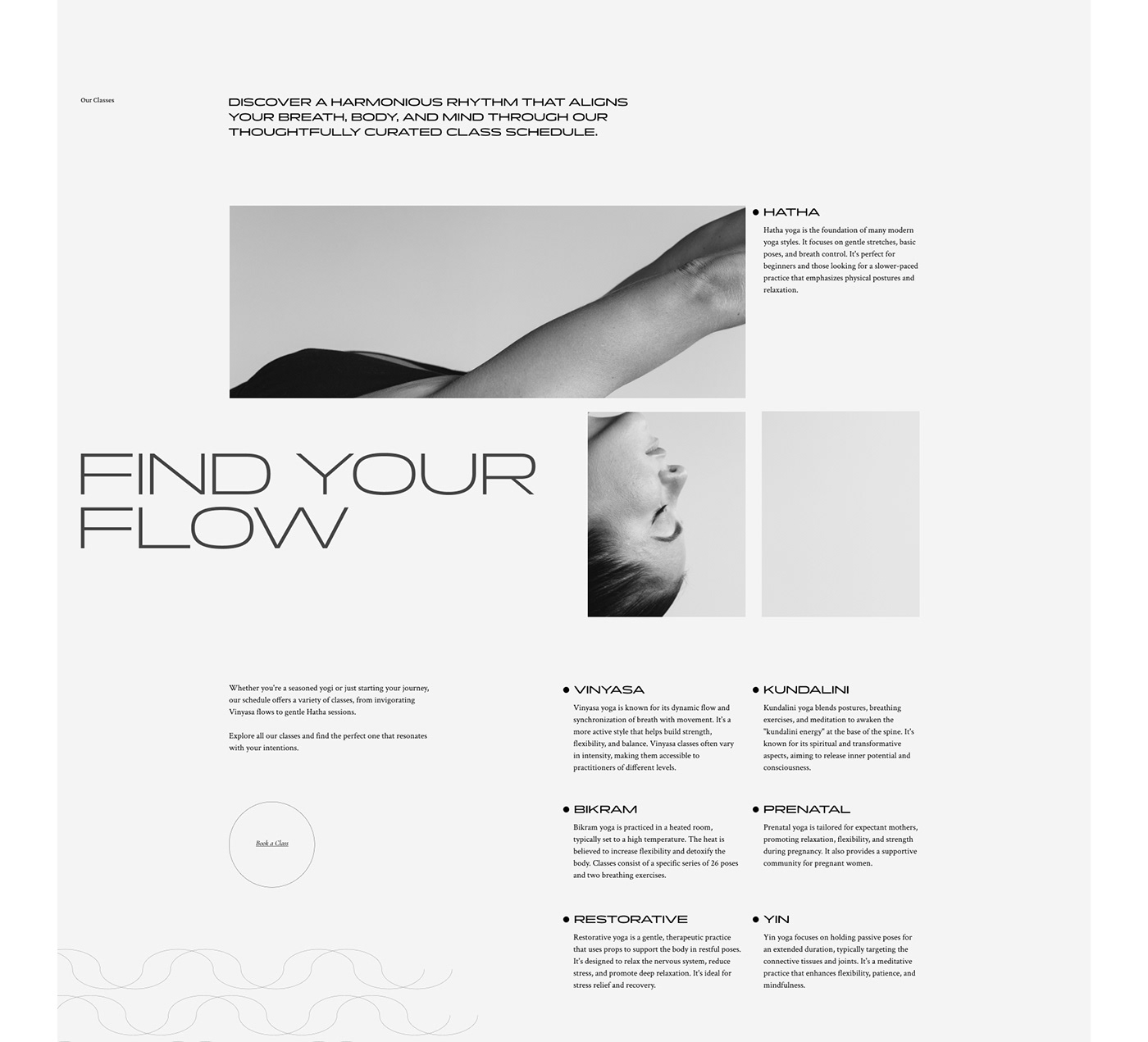Web Design  Figma landing page Website ui design UI/UX yoga studio minimal sydney Modern Design