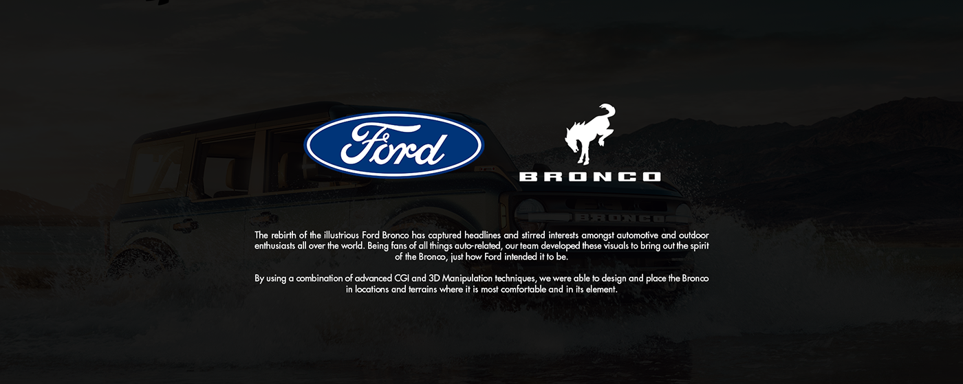 art direction  automotive   Bronco CGI creative dubai Ford launch retouching  UAE