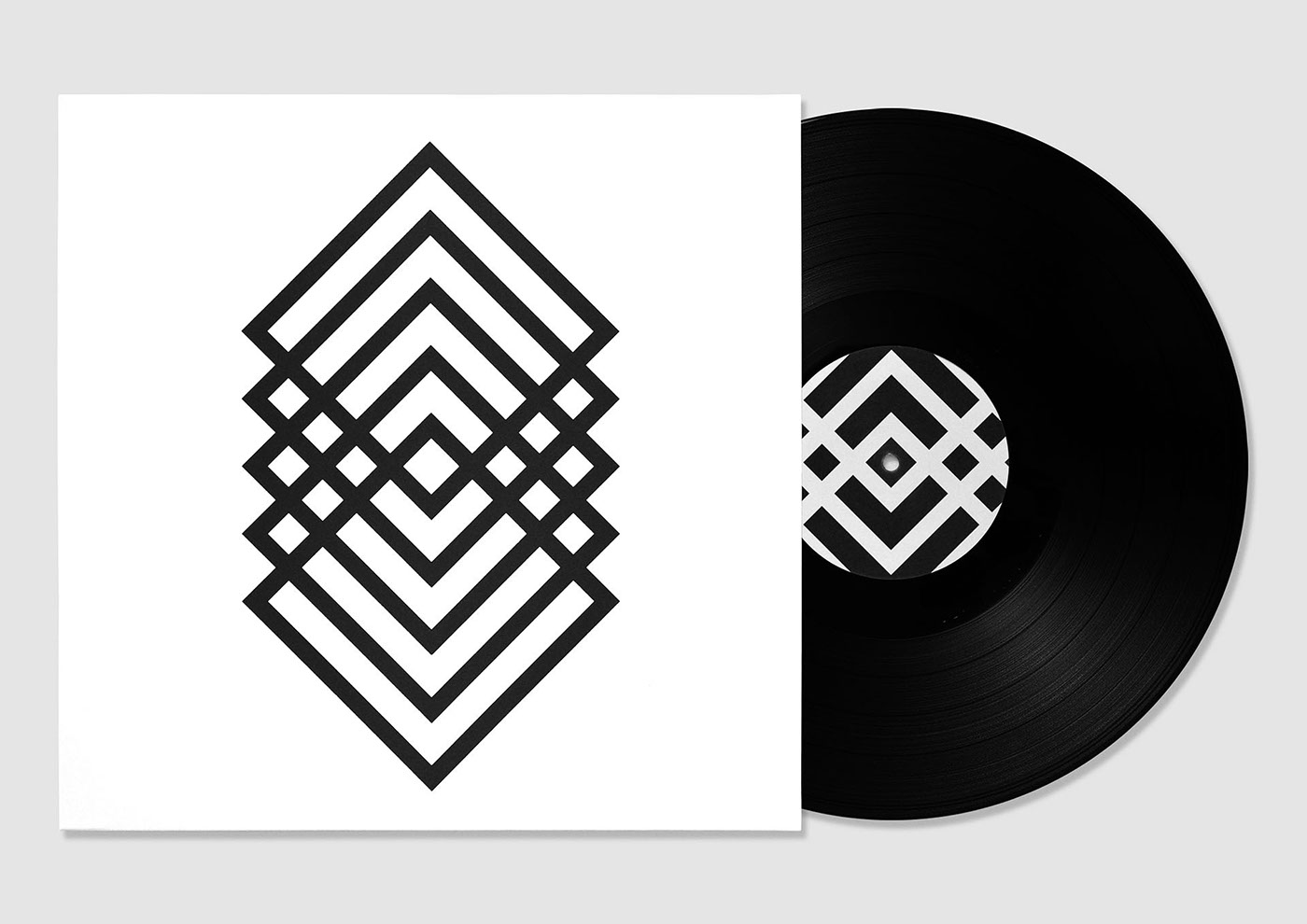 Just-This daniele de batté davide sossi black White ILLUSTRATION  geometric lp cover cover design vinyl