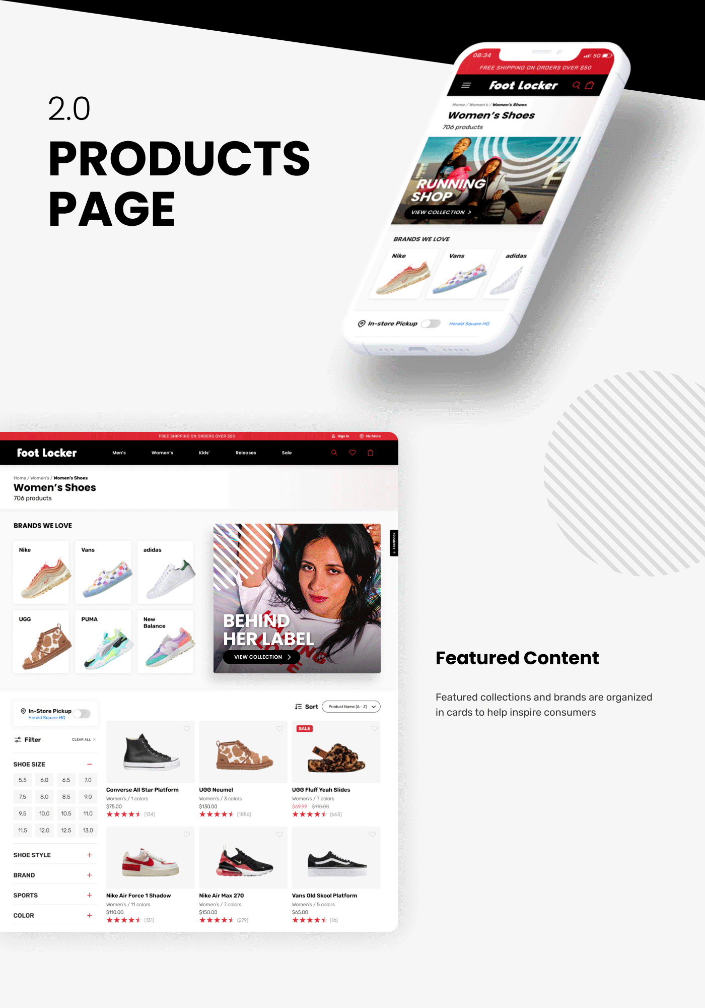 e-commerce Figma Foot Locker mobile Responsive sneakers Sporty UI Web