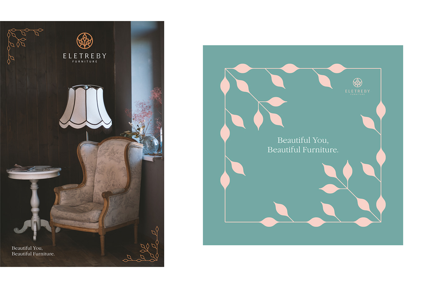 brand chairs elegant flourish furniture gold identtiy leaves luxury serif