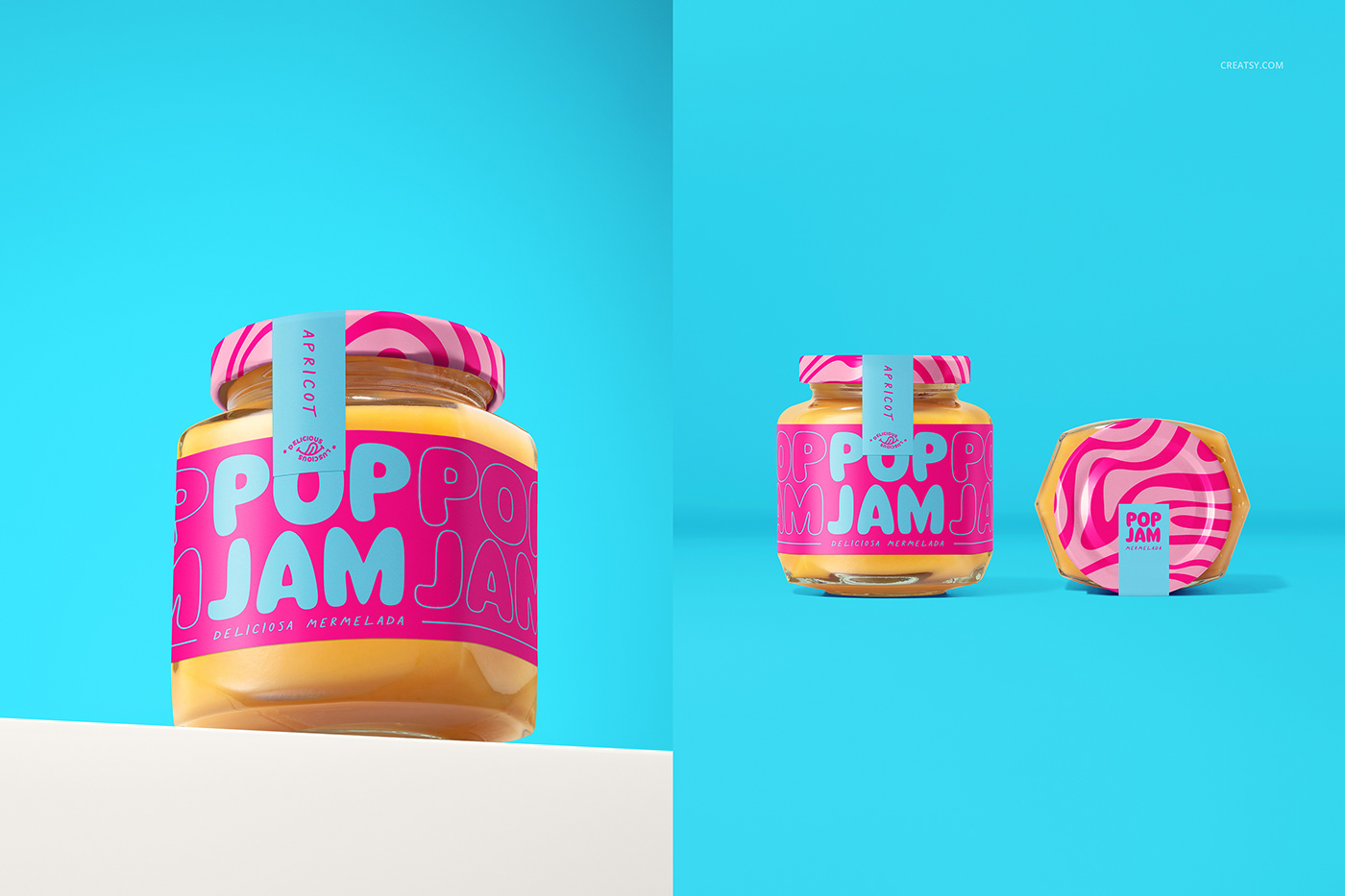 jam jar Mockup bundle brand identity Label template design photoshop visual identity