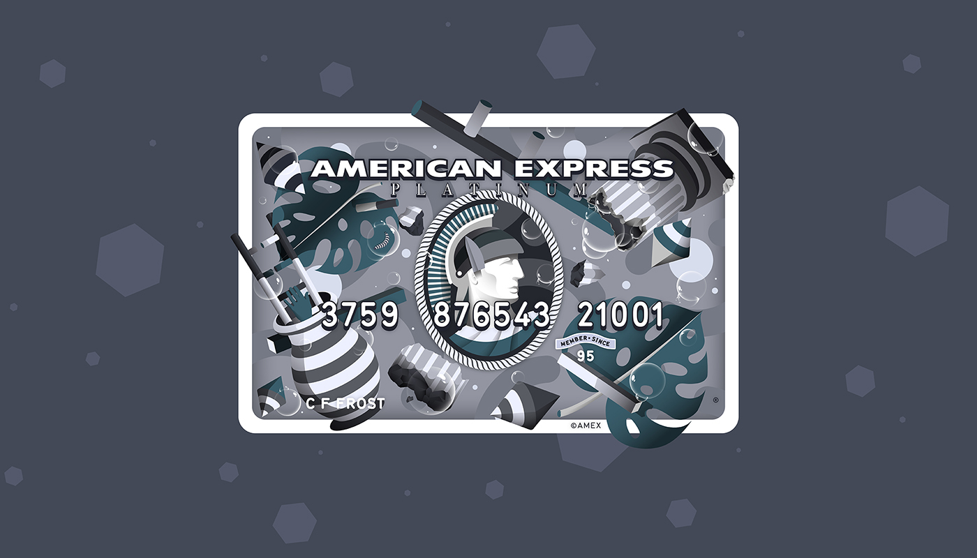 American Express AMEX credit card stripes surreal