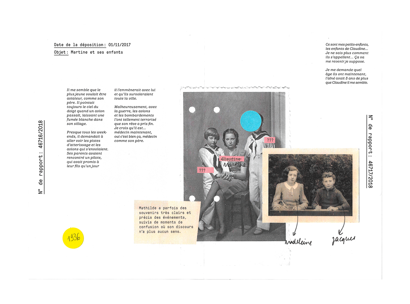 graphic design  editorial design  typography   Layout investigation collage Alzheimer graphisme Mémoire book
