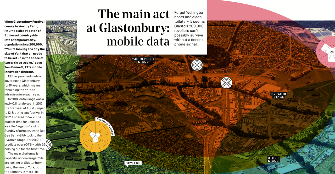 Data data visualization infographic design art ILLUSTRATION  glastonbury magazine Wired information design