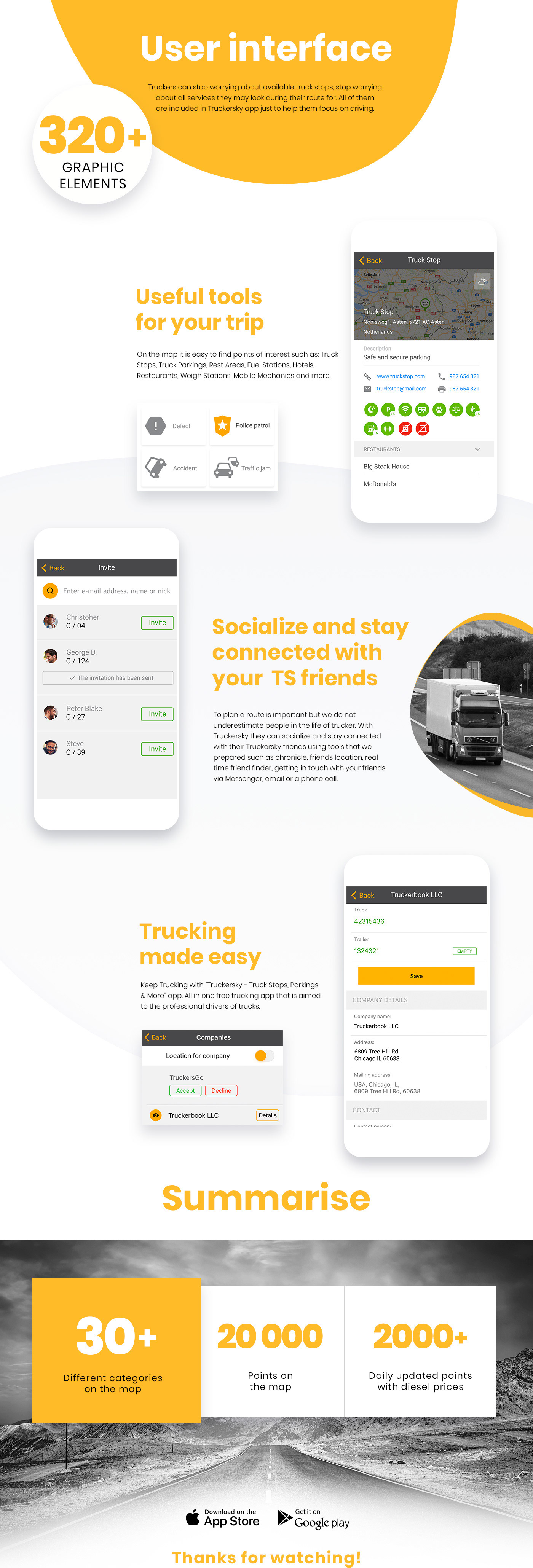 truckers Truck drivers navigation Mobile Application UX/UI for application mobile design trucking